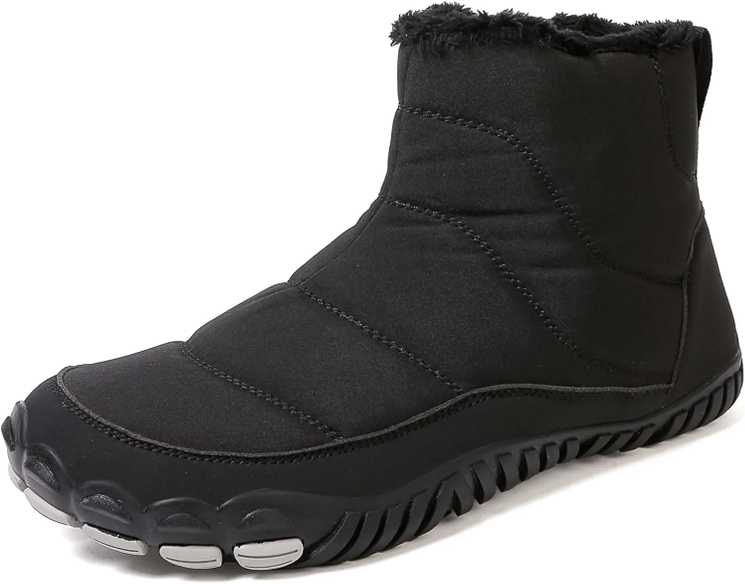 Men Women Winter Snow Boots Waterproof Barefoot Boots Fur Lining Warm Ankle Boots Anti Slip Barefoot Hiking Shoes Women Outdoor Winter Waterproof Boots