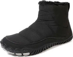 Men Women Winter Snow Boots Waterproof Barefoot Boots Fur Lining Warm Ankle Boots Anti Slip Barefoot Hiking Shoes Women Outdoor Winter Waterproof Boots