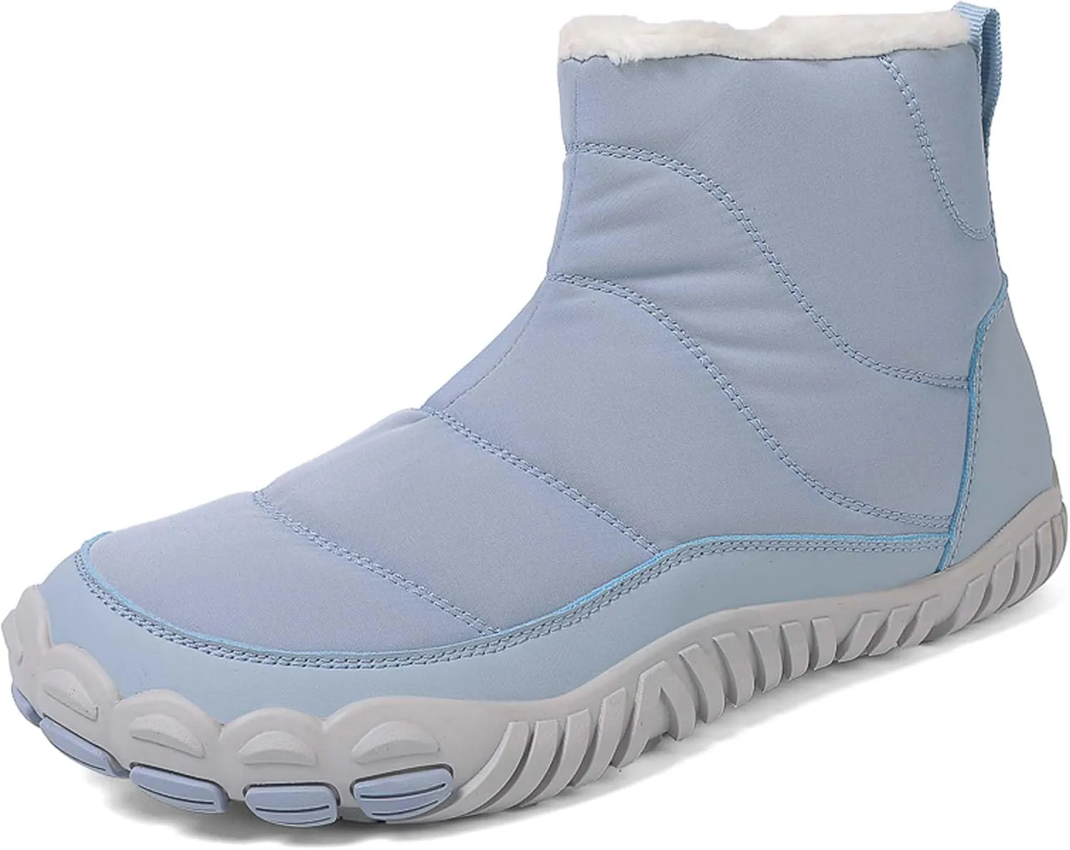 Men Women Winter Snow Boots Waterproof Barefoot Boots Fur Lining Warm Ankle Boots Anti Slip Barefoot Hiking Shoes Women Outdoor Winter Waterproof Boots