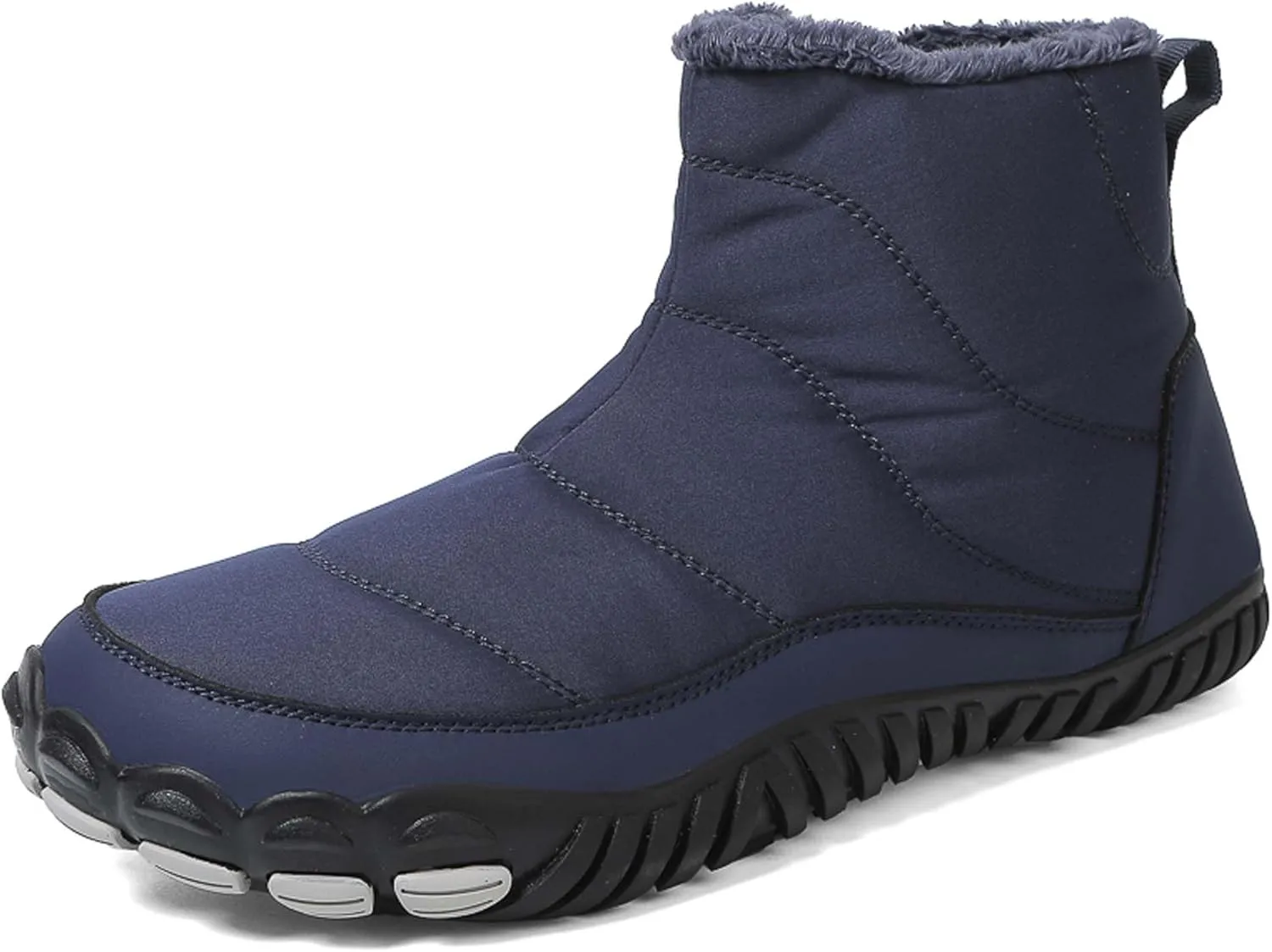 Men Women Winter Snow Boots Waterproof Barefoot Boots Fur Lining Warm Ankle Boots Anti Slip Barefoot Hiking Shoes Women Outdoor Winter Waterproof Boots