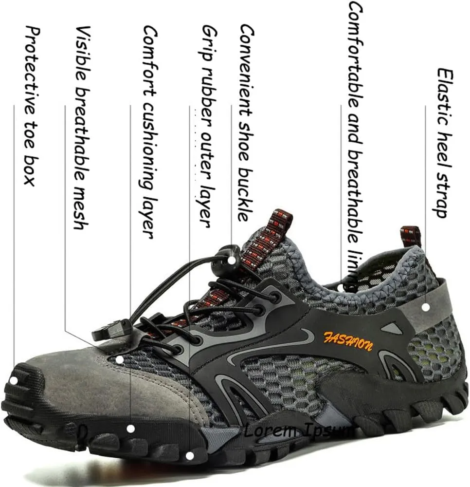 Men's Trekking Footwear,Barefoot Shoes,men's Hiking Sandals,summer Hiking Shoes,sports,quick-drying,trail Running Shoes,breathable Running Shoes Gym Fitness Trainer Walking Shoes Water Shoes,38-50 EU