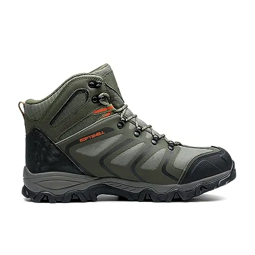 NORTIV 8 Men's Ankle High Waterproof Hiking Boots Outdoor Lightweight Shoes Trekking Trails Armadillo,Size 10.5,ALL BLACK-SUEDE,160448_M-W