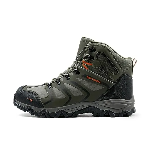 NORTIV 8 Men's Ankle High Waterproof Hiking Boots Outdoor Lightweight Shoes Trekking Trails Armadillo,Size 10.5,ALL BLACK-SUEDE,160448_M-W