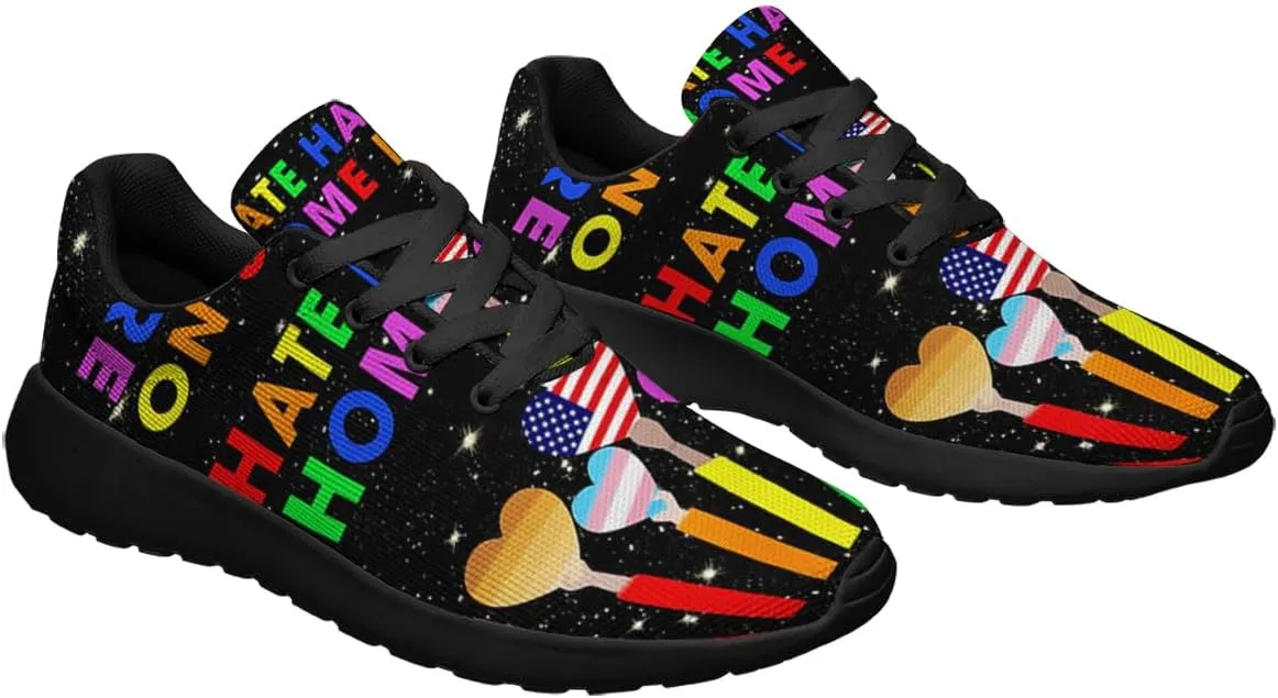 Sonzj-II Hate Has No Home Here LGBT Shoes Women Men Sports Trainers Low Top Anti-Slip Lace Up Trail Sneakers