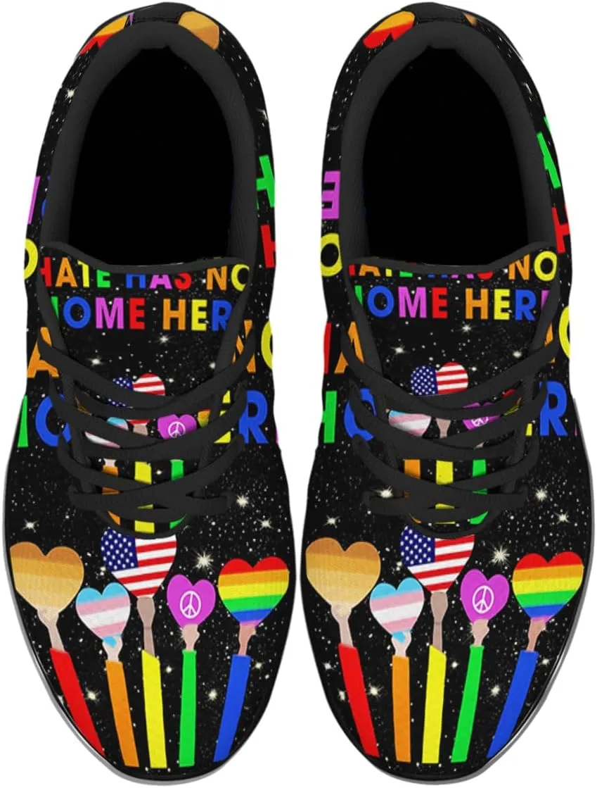 Sonzj-II Hate Has No Home Here LGBT Shoes Women Men Sports Trainers Low Top Anti-Slip Lace Up Trail Sneakers