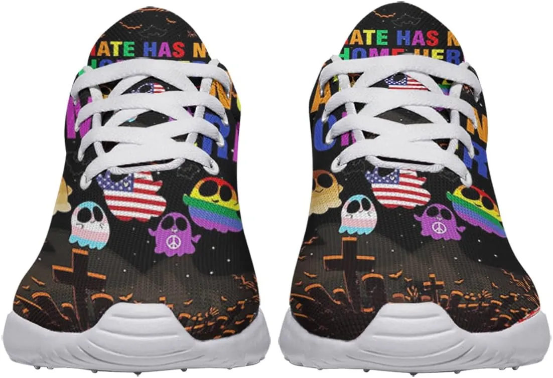 Sonzj-II Hate Has No Home Here LGBT Shoes Women Men Sports Trainers Low Top Anti-Slip Lace Up Trail Sneakers