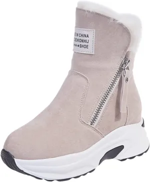 Women's Snow Boots Waterproof Insulated Fur Boots Outdoor Short Rain Boots Athletic Trekking Snow Boots Teens Winter Boots